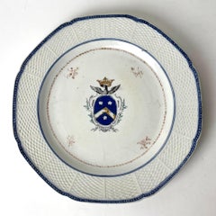 Porcelain Platter with Noble Crest with Crown, 18th Century China