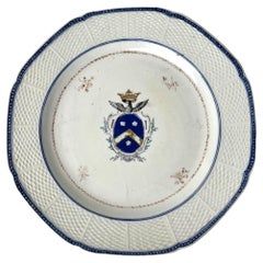Porcelain Platter with Noble Crest with Crown, 18th Century China