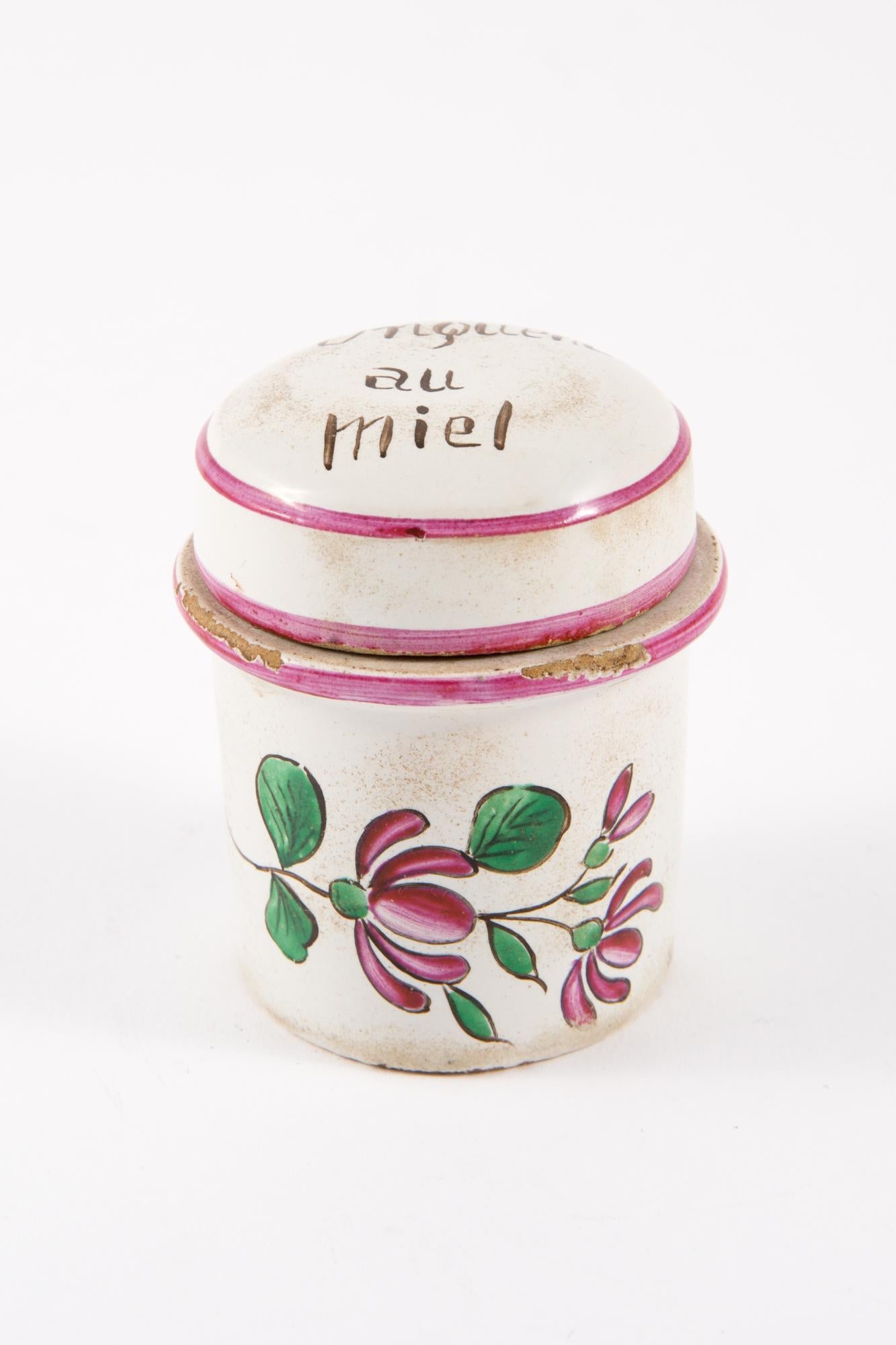 Porcelain Pot Onguent Au Miel For Sale 2