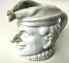 Porcelain "Punch" Figural Diminutive Creamer England, Circa 1865.  RARE