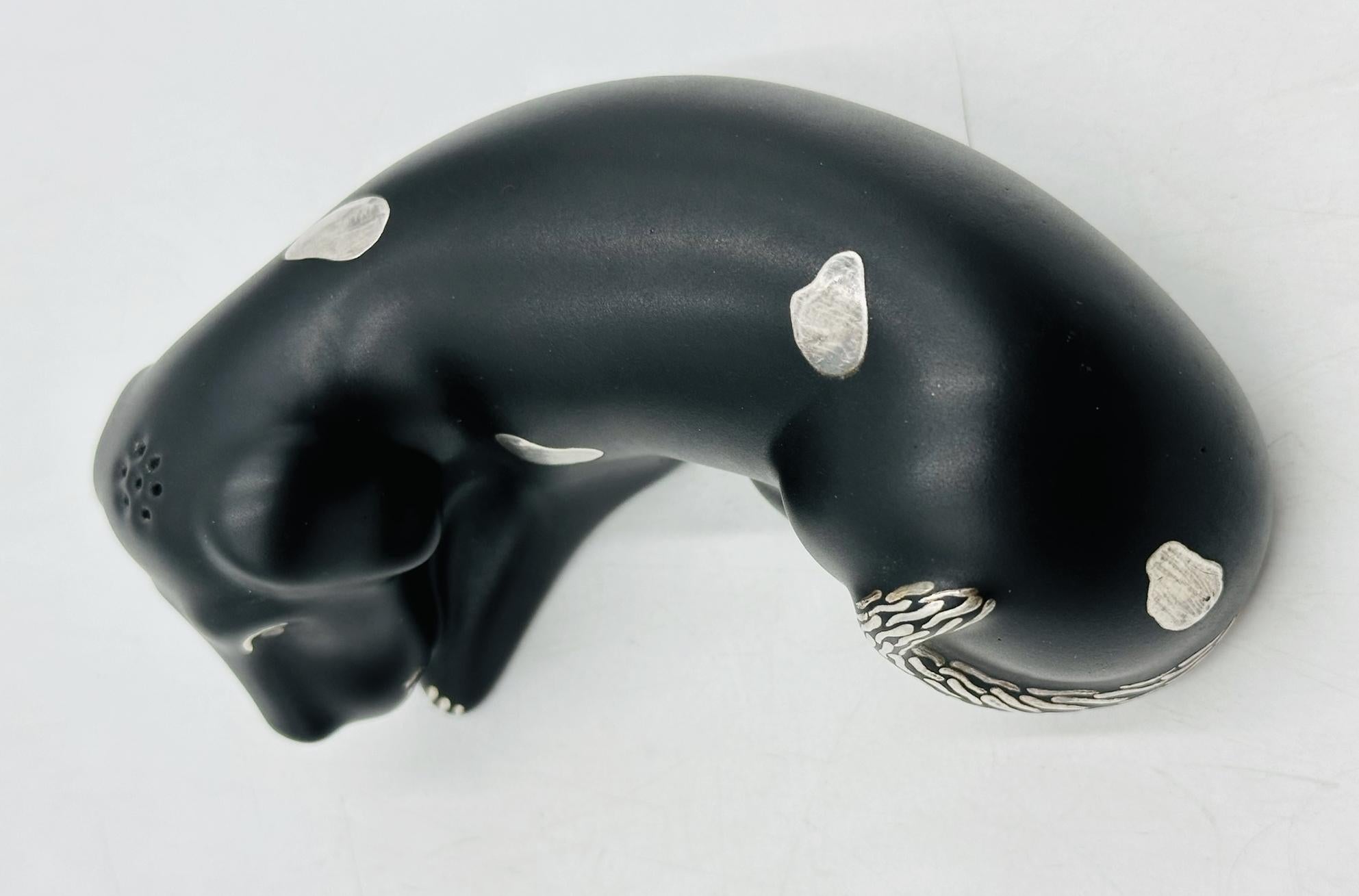Porcelain & Pure Silver Salt & Pepper Shakers 