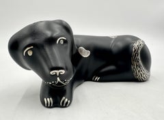 Porcelain & Pure Silver Salt & Pepper Shakers "Cat & Dog" By Emilia Castillo