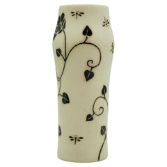 Porcelain & Pure Silver Vase by Emilia Castillo for Los Castillo.