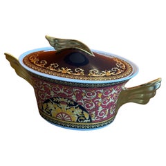 Porcelain Red "Medusa" Tureen / Serving Bowl with Lid by Versace for Rosenthal
