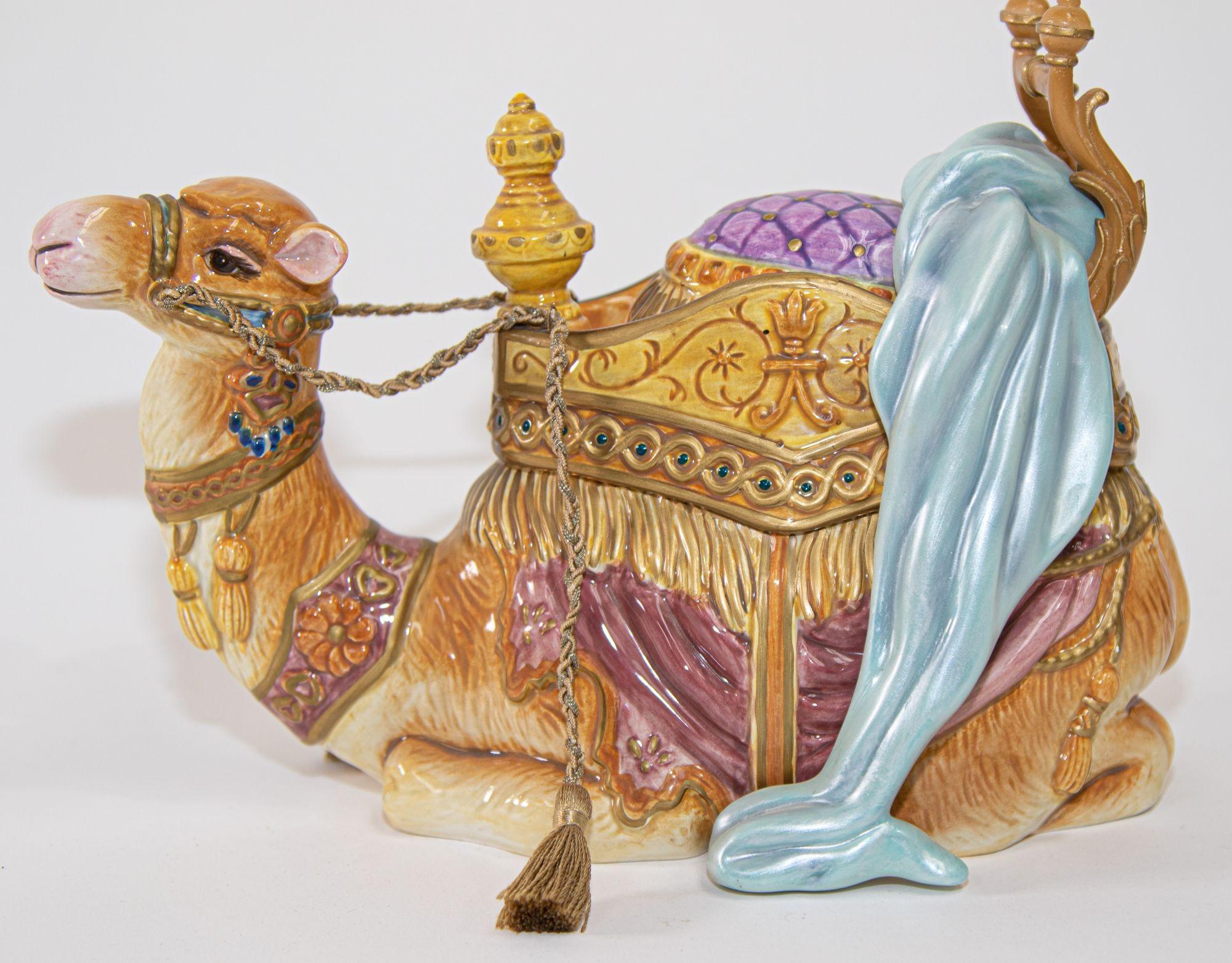Porcelain Resting Arabian Camel by Fitz and Floyd For Sale 5