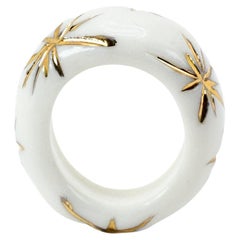 Antique Porcelain Ring with Golden Stars