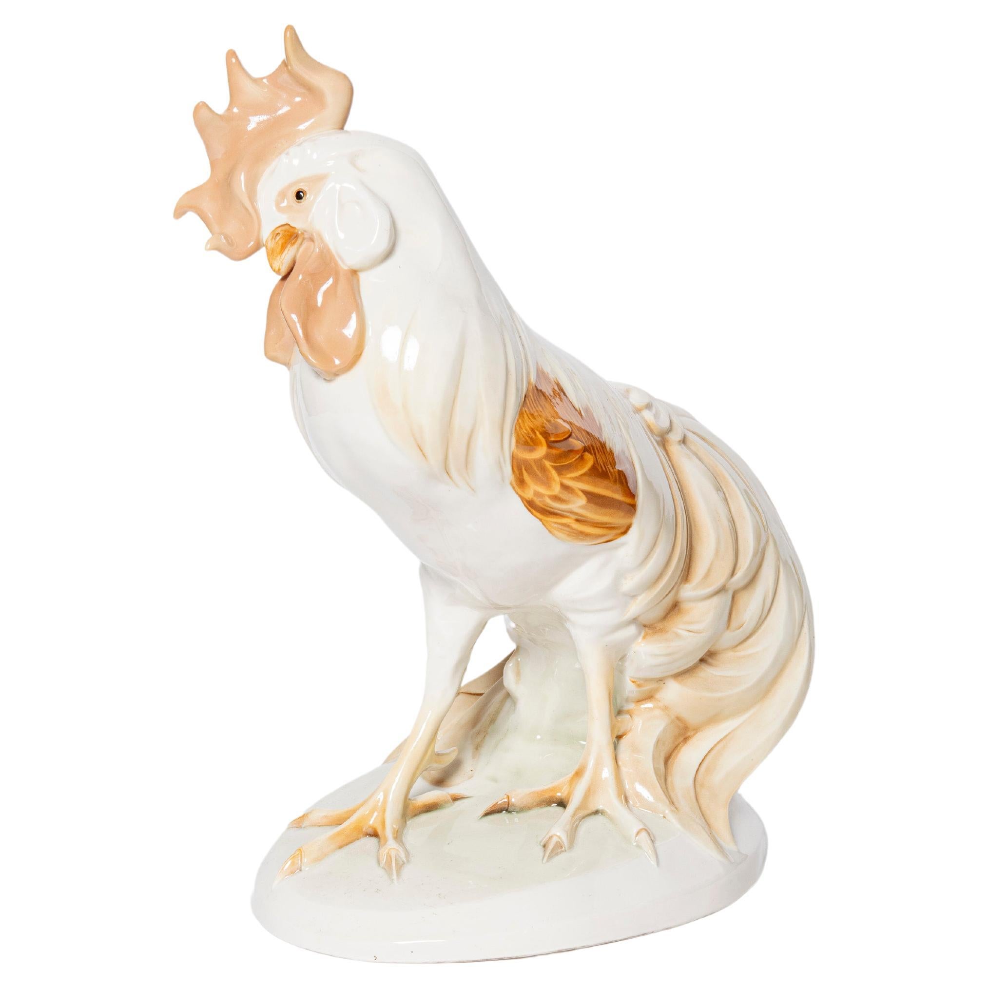 Porcelain rooster. Germany, early 20th century. For Sale