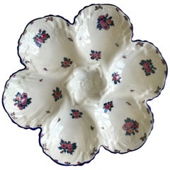 Piatto da ostriche in porcellana Roses Limoges, 1920 circa