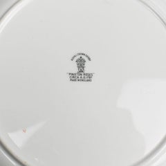 Porcelain Royal Crown Derby Plate in Pinxton Roses Pattern, 1940s
