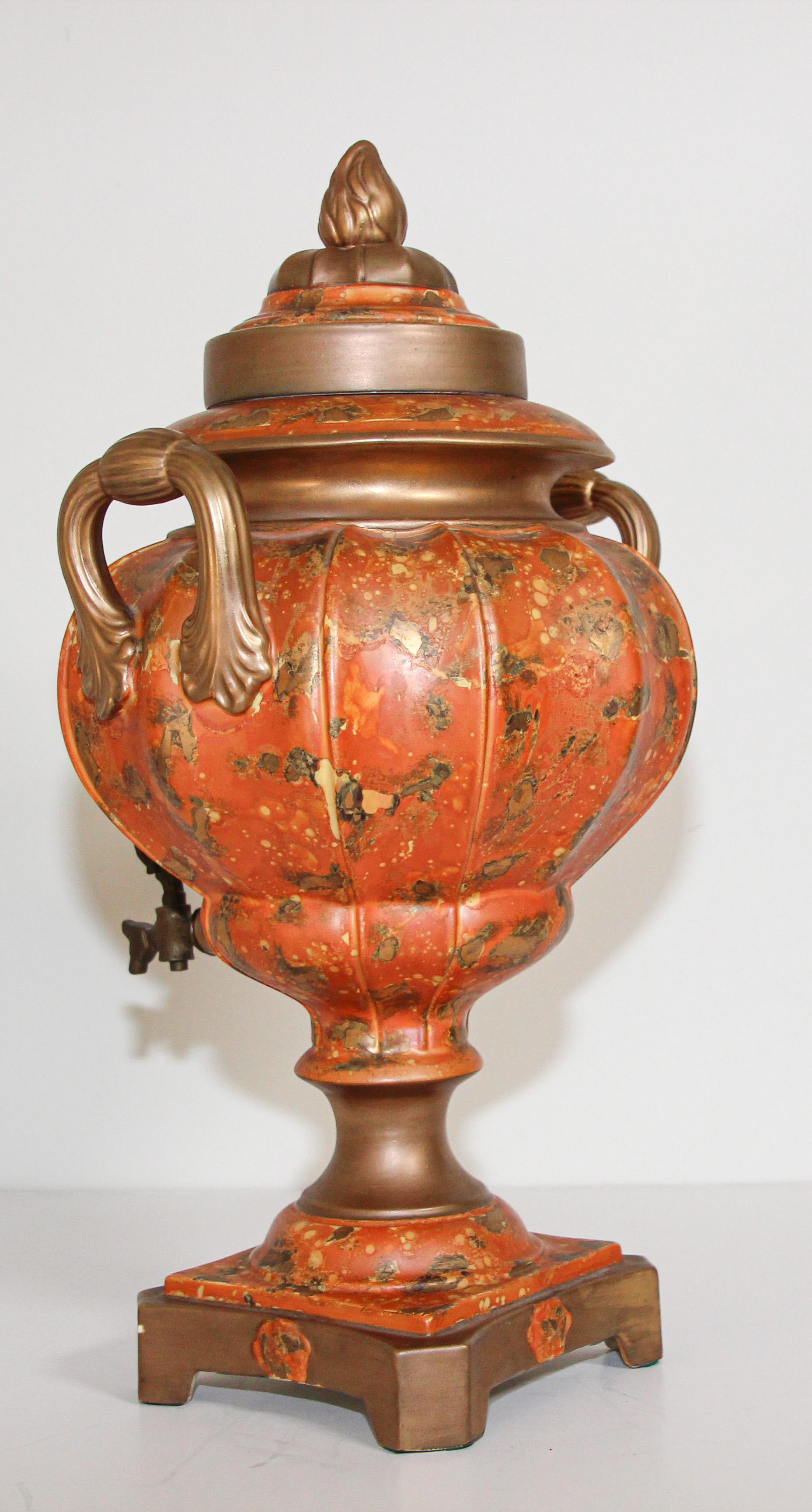 Porcelain Samovar, Tea or Coffee Urn Handmade in Italy For Sale 2