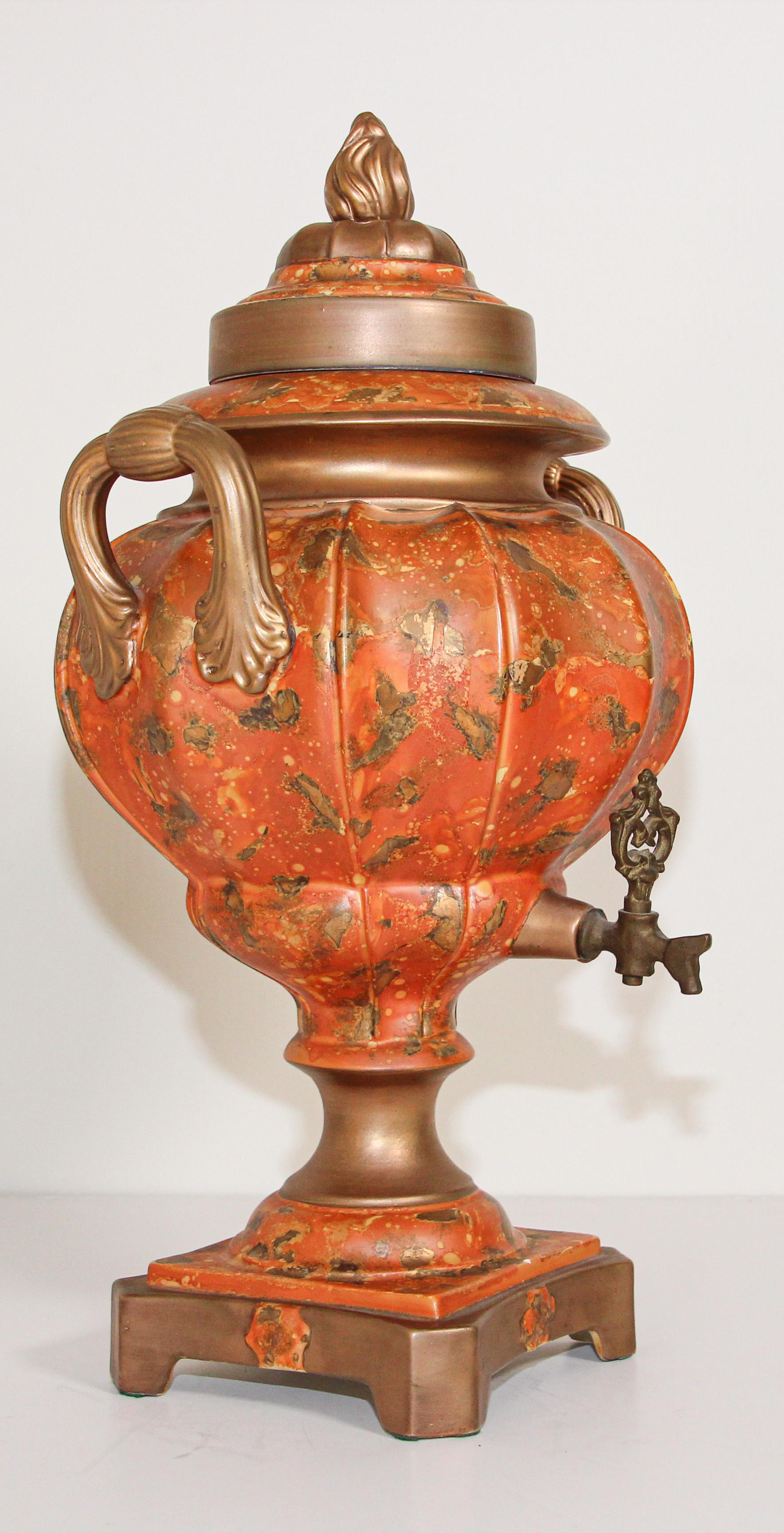 Porcelain Samovar, Tea or Coffee Urn Handmade in Italy For Sale 6