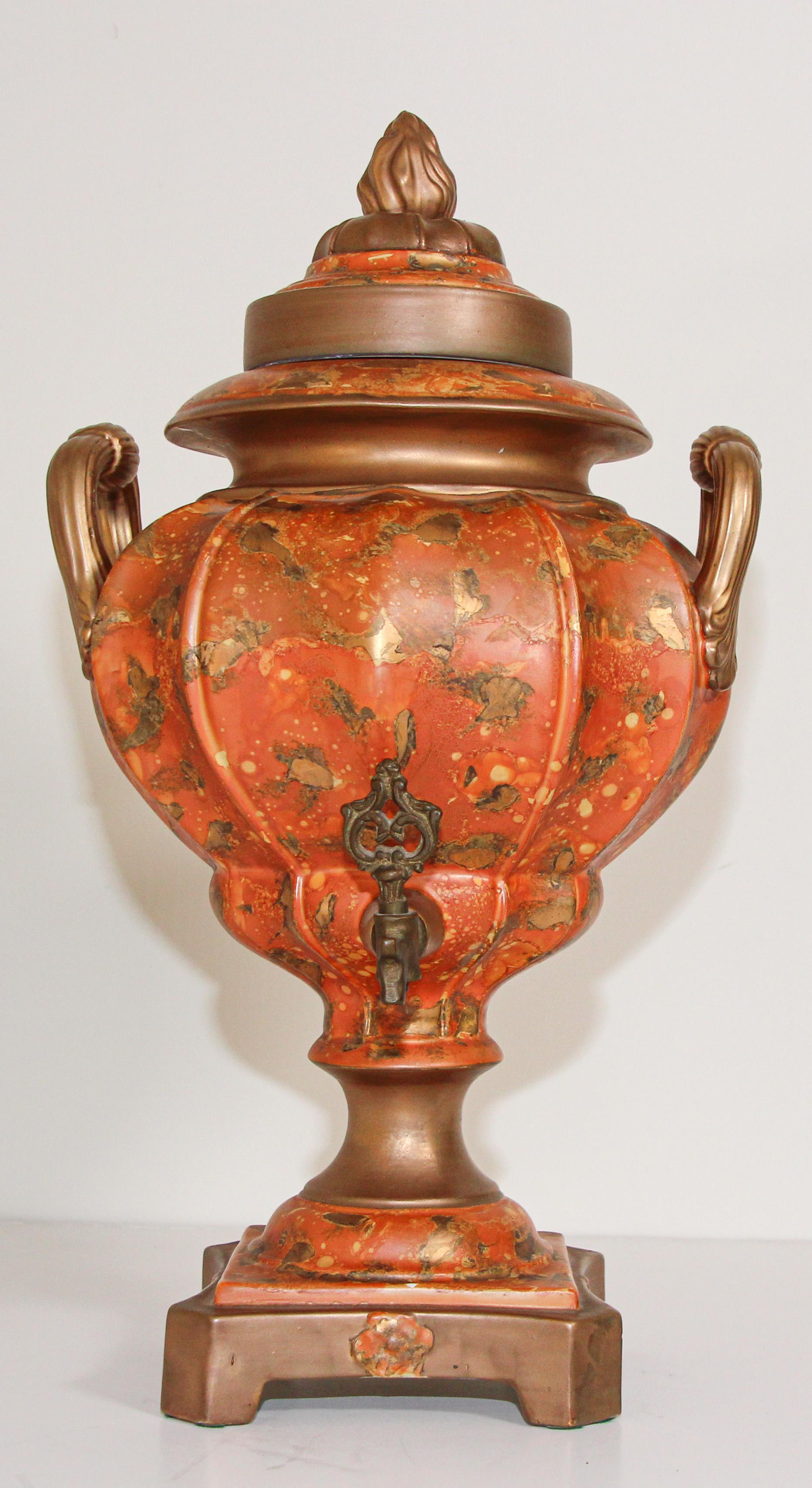 Porcelain Samovar, Tea or Coffee Urn Handmade in Italy For Sale 7