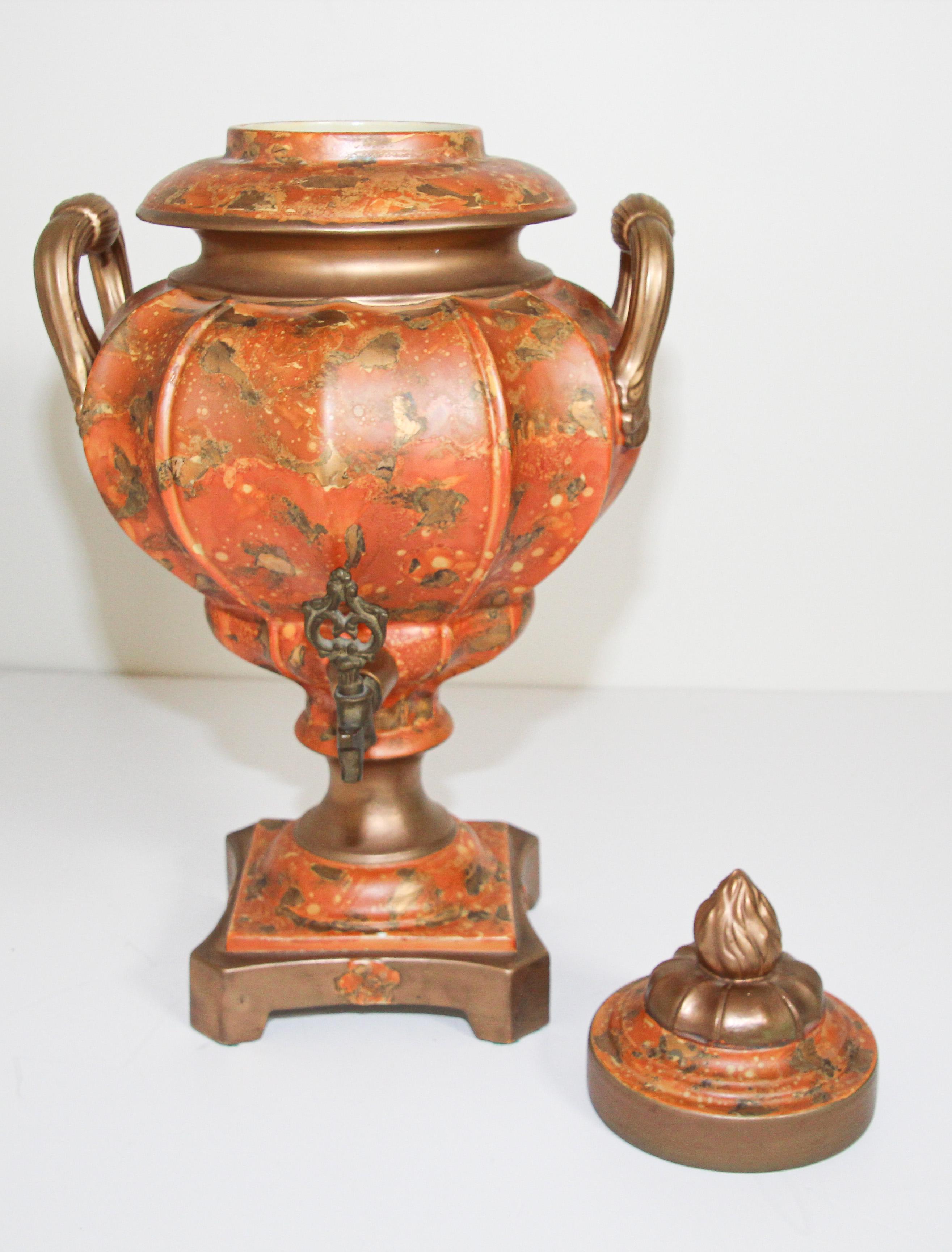 Renaissance Porcelain Samovar, Tea or Coffee Urn Handmade in Italy For Sale
