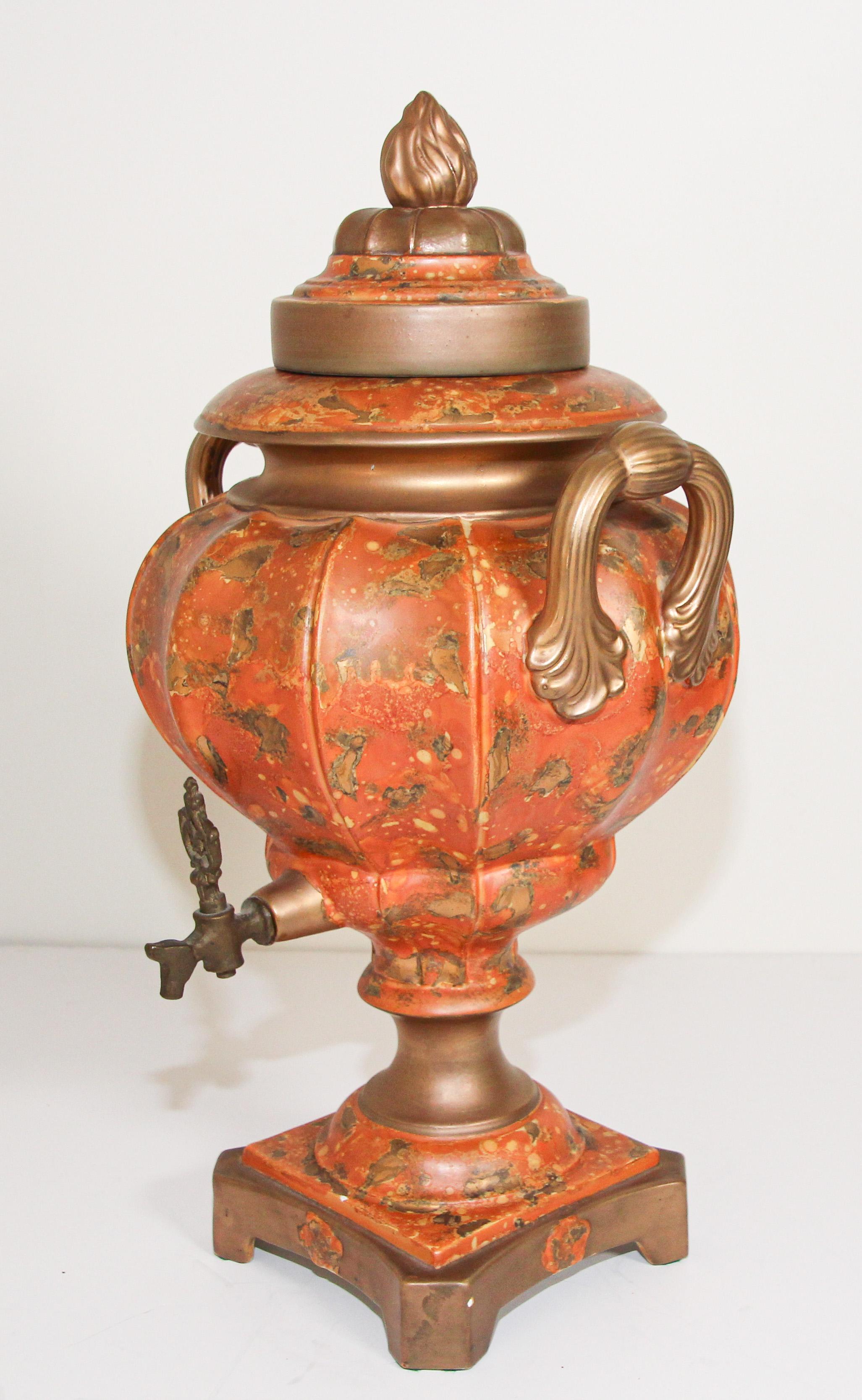 Italian Porcelain Samovar, Tea or Coffee Urn Handmade in Italy For Sale