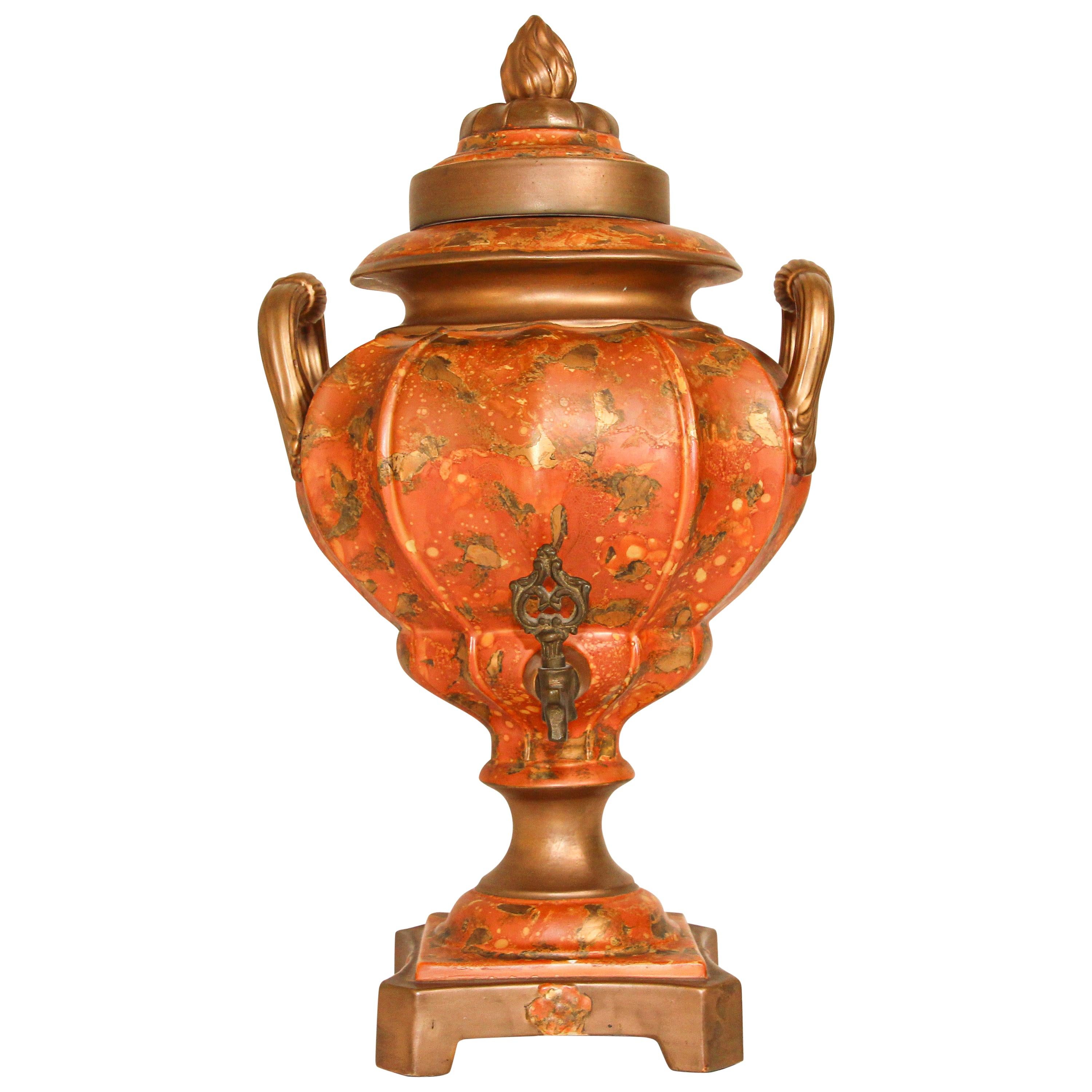 Porcelain Samovar, Tea or Coffee Urn Handmade in Italy For Sale