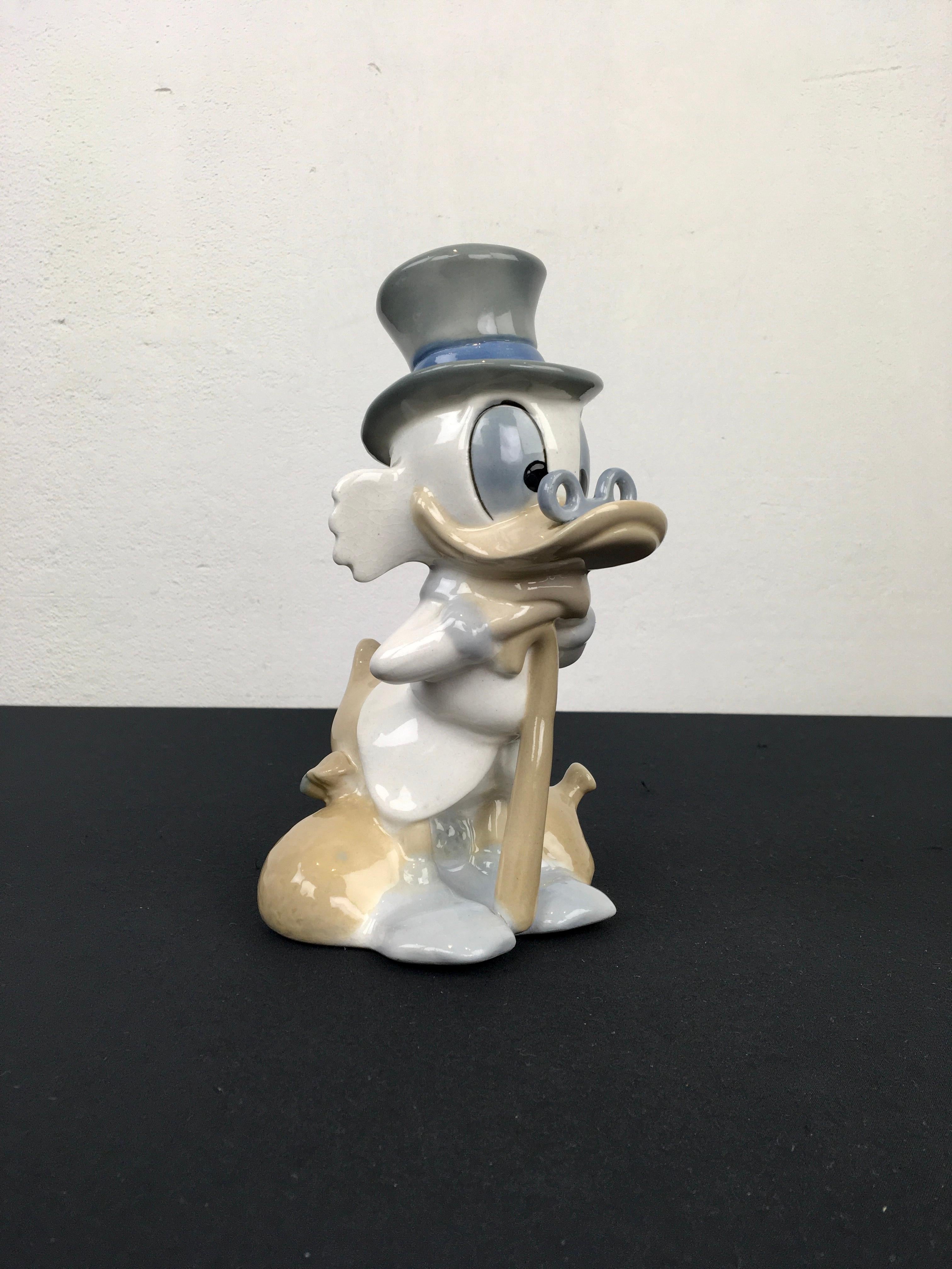 Hand-Painted Porcelain Scrooge Mc Duck For Sale