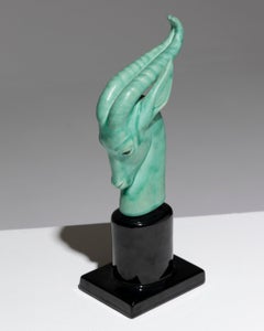 Escultura de porcelana "Cabeza de antílope", Paul Milet, años 30