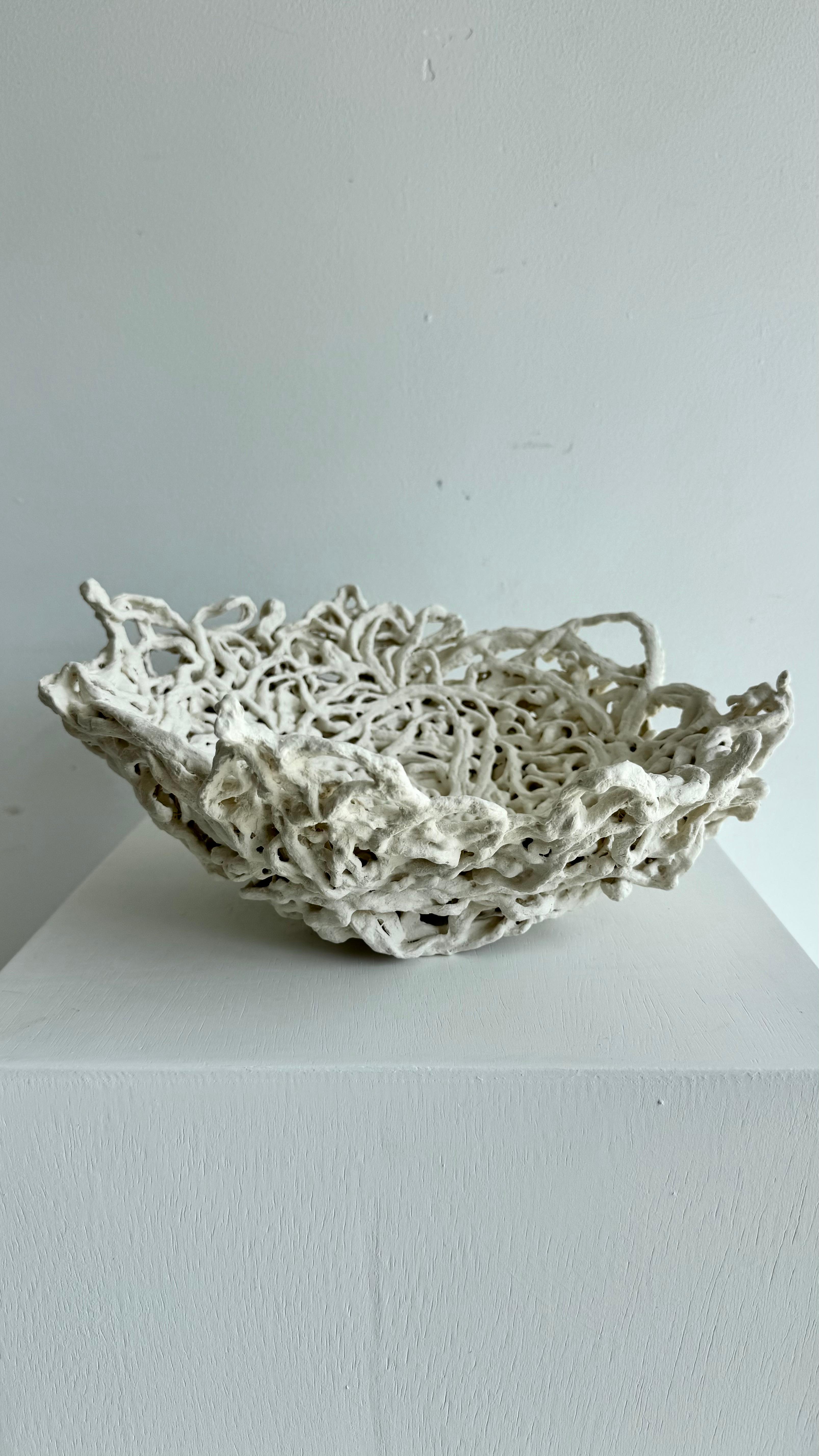 Raven is a bespoke one of a kind porcelain hand built sculpture. Reminiscent of a nest she is a beautiful piece to bring home into the home.

*Porcelain
*Handbuilt, 
*Handwash, doesn't hold water, unglazed
*each piece is unique because of their