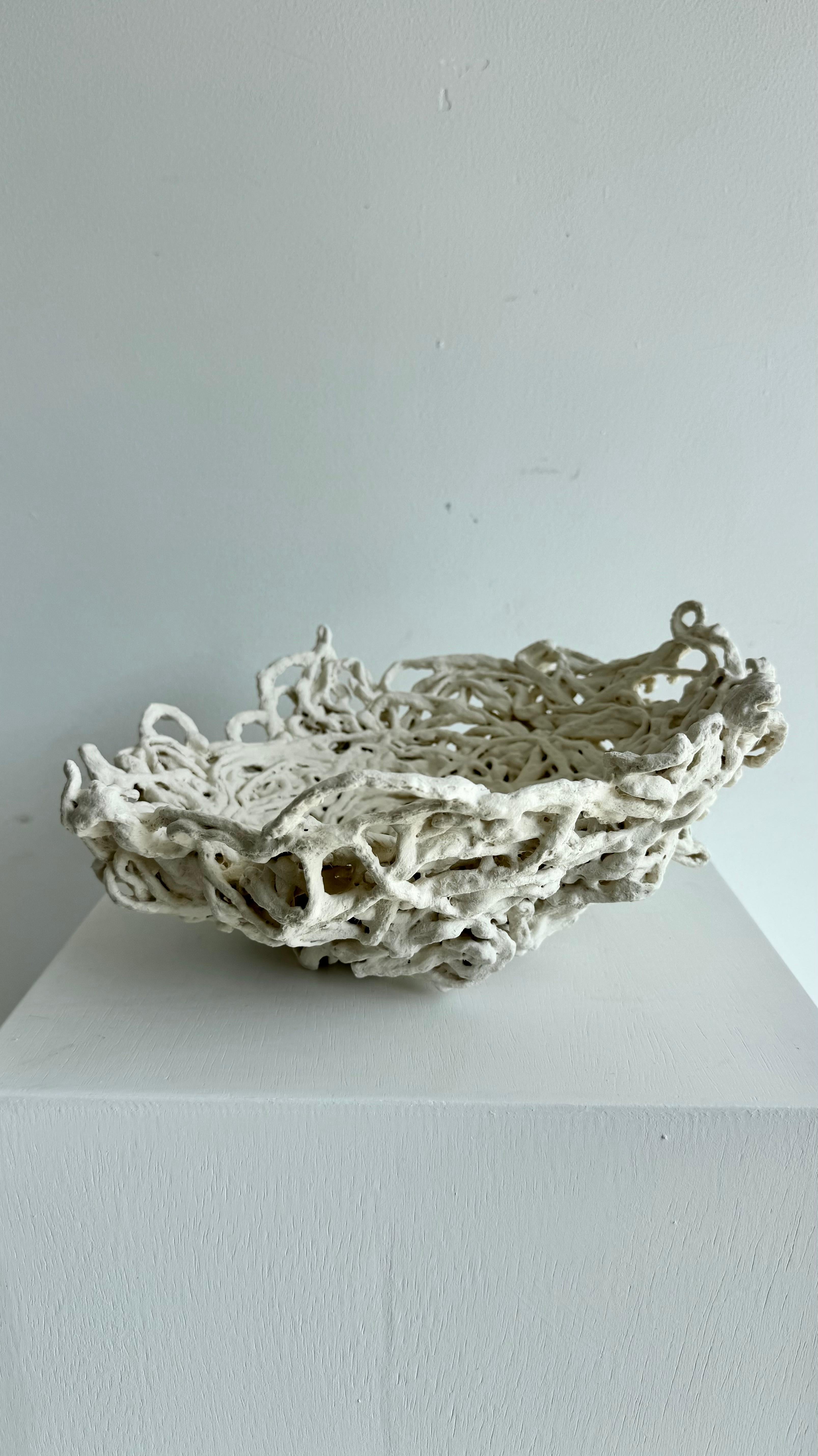 Fired Porcelain Sculpture - Nesting #1- Raven For Sale