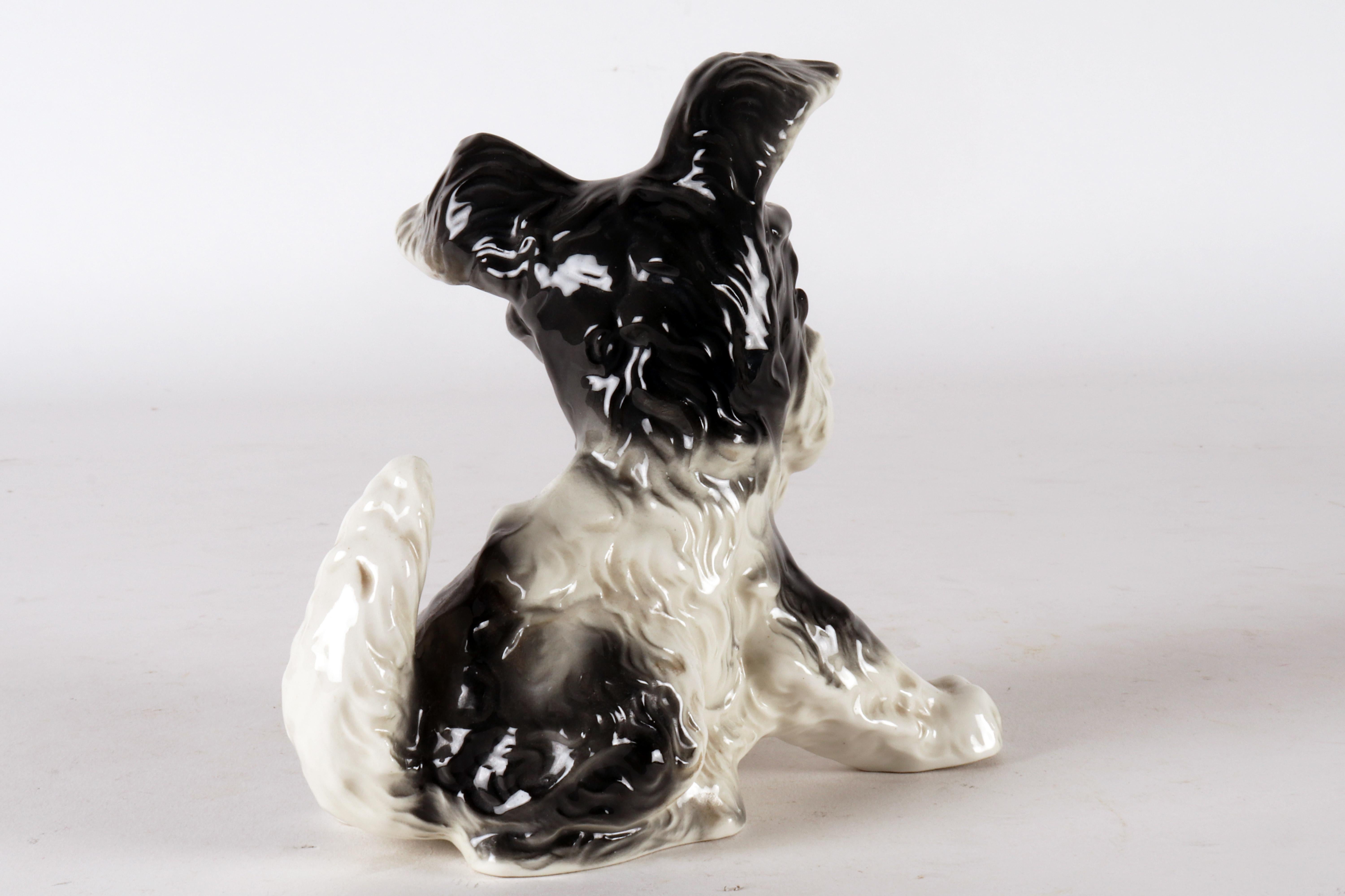 20th Century Porcelain sculpture of a Terrier dog, England Thuringia, Germany, 1940 - 1950. For Sale