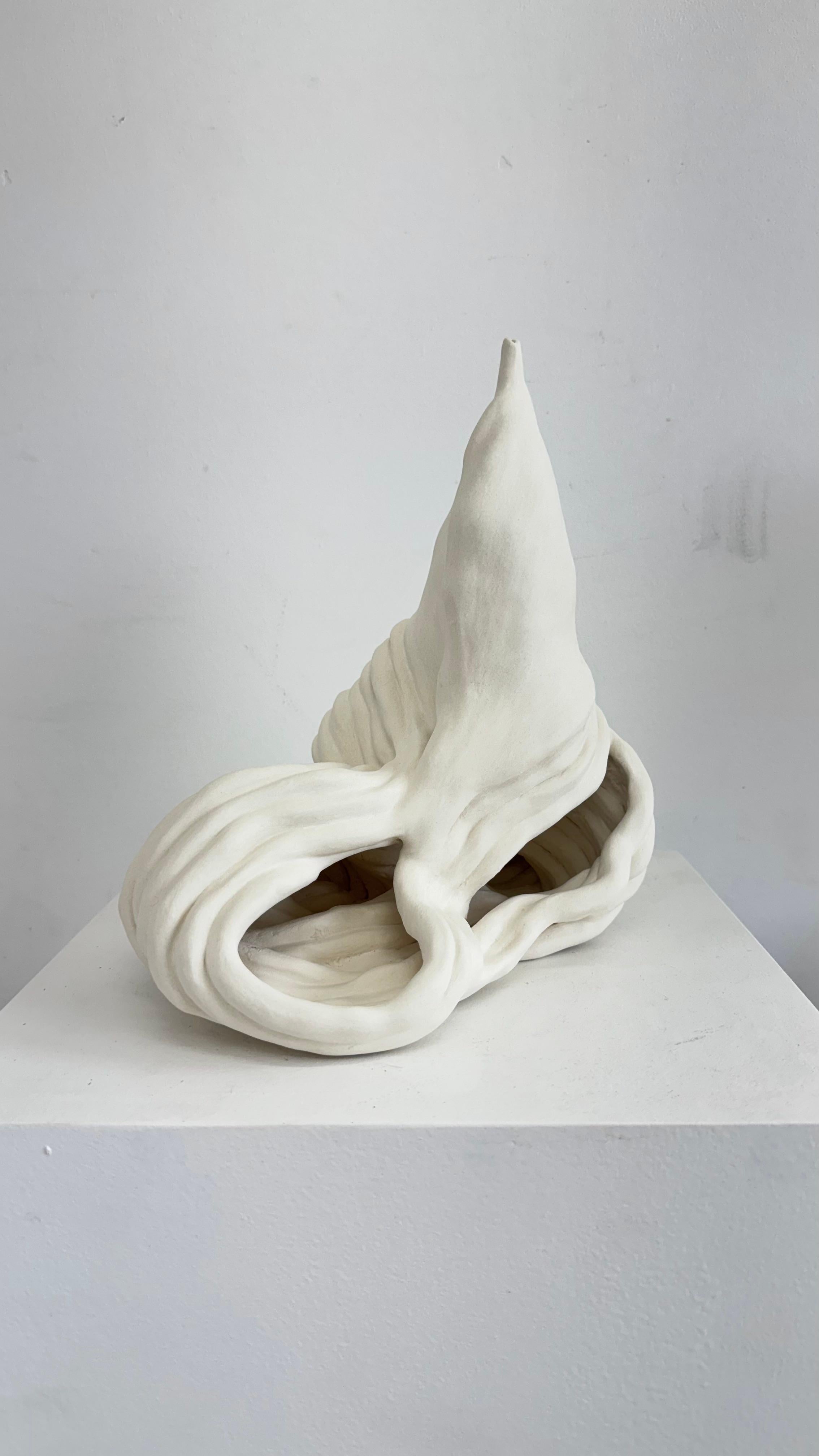 She speaks another language, And I like that about her is a bespoke one of a kind porcelain hand built coiled sculpture. 

*Porcelain
*Handbuilt, 
*Handwash, doesn't hold water, unglazed
*each piece is unique because of their imperfections. cracks