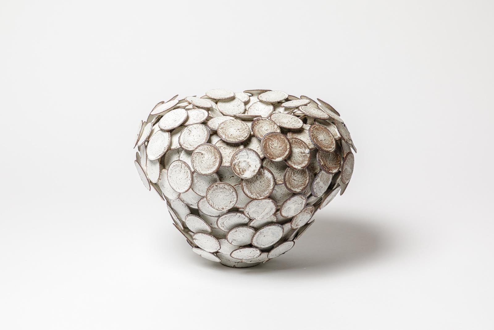Engobed stoneware sculpture « Solstice » by Mart Schrijvers.
Artist signature under the base. 2024.
H : 8.3  x 10.6 inches.