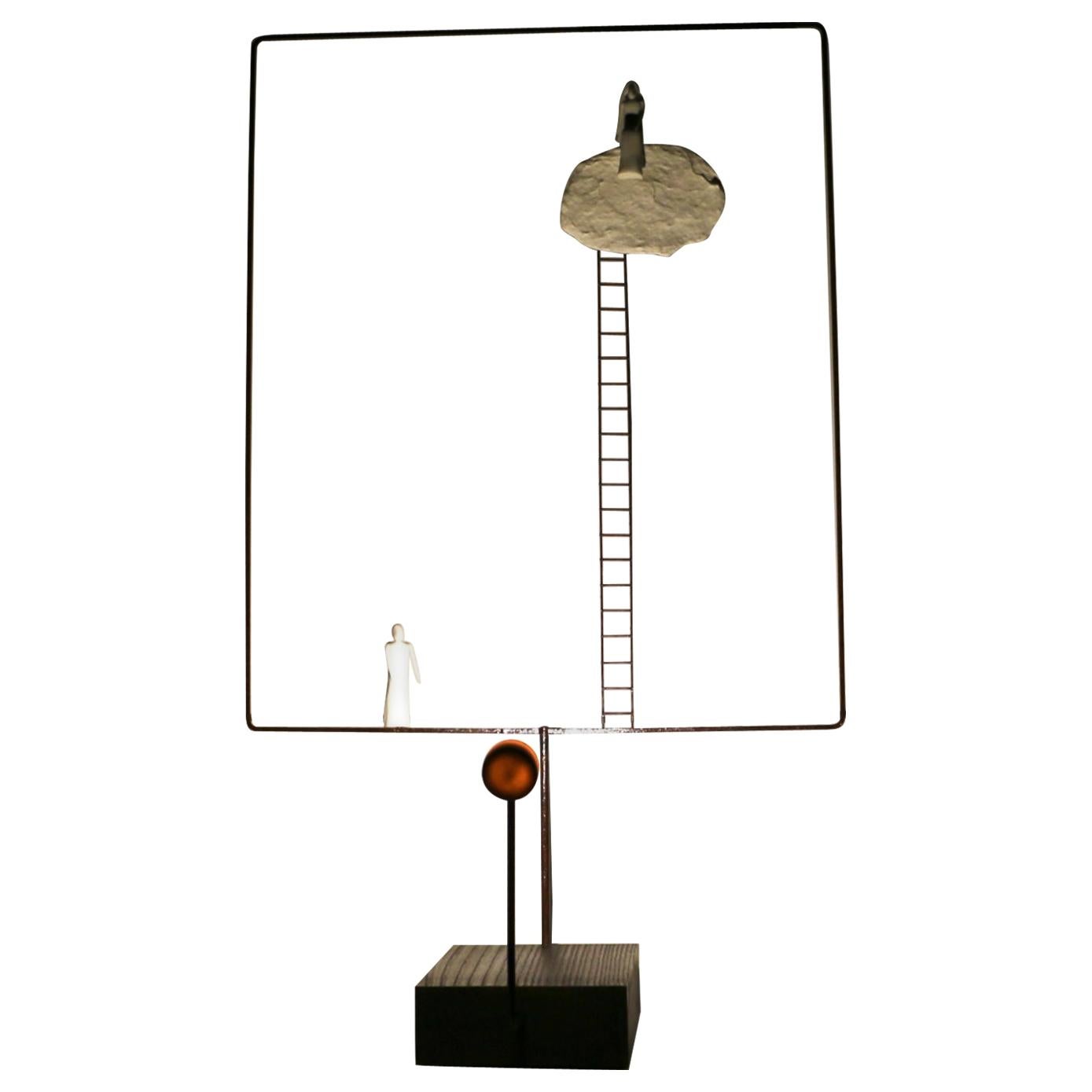 Porcelain Sculpture Table Lamp ‘Sharing Our Cloud’, France