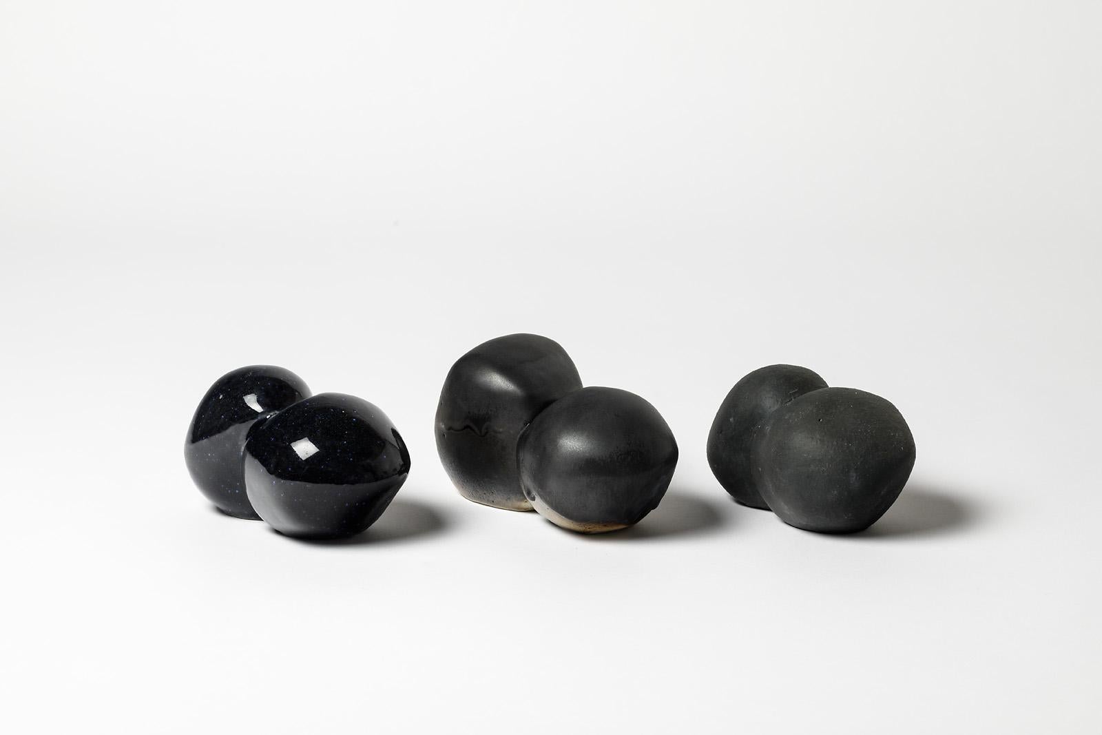 Sculpture en porcelaine à décor de glaçure noire de Tim Orr, vers 1970 en vente 1