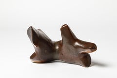 Porcelain Sculpture with Brown Glaze Decoration by Tim Orr, circa 1970