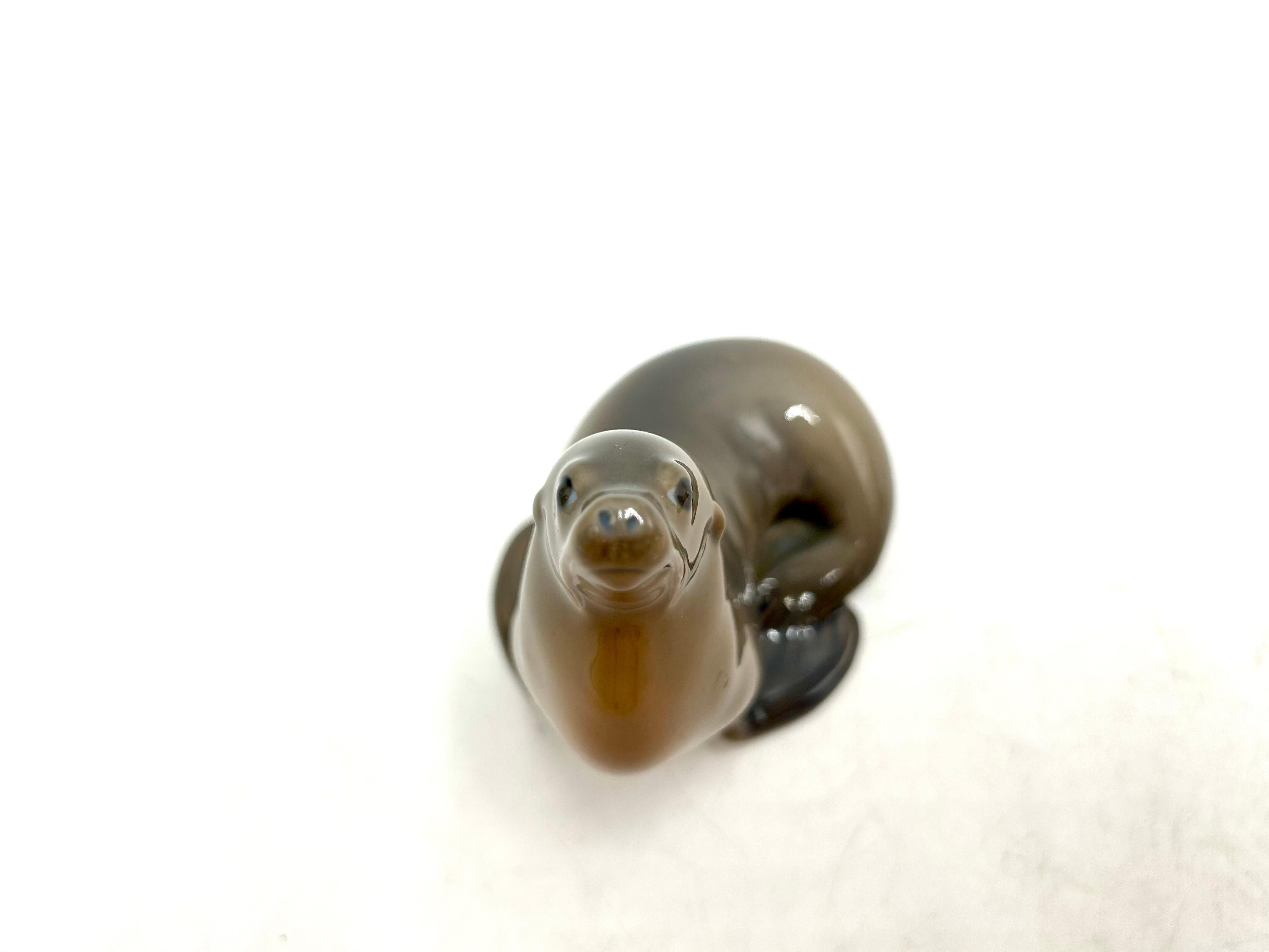 Porcelain Seal Figurine, Royal Copenhagen, Denmark, 1970s/80s In Good Condition In Chorzów, PL