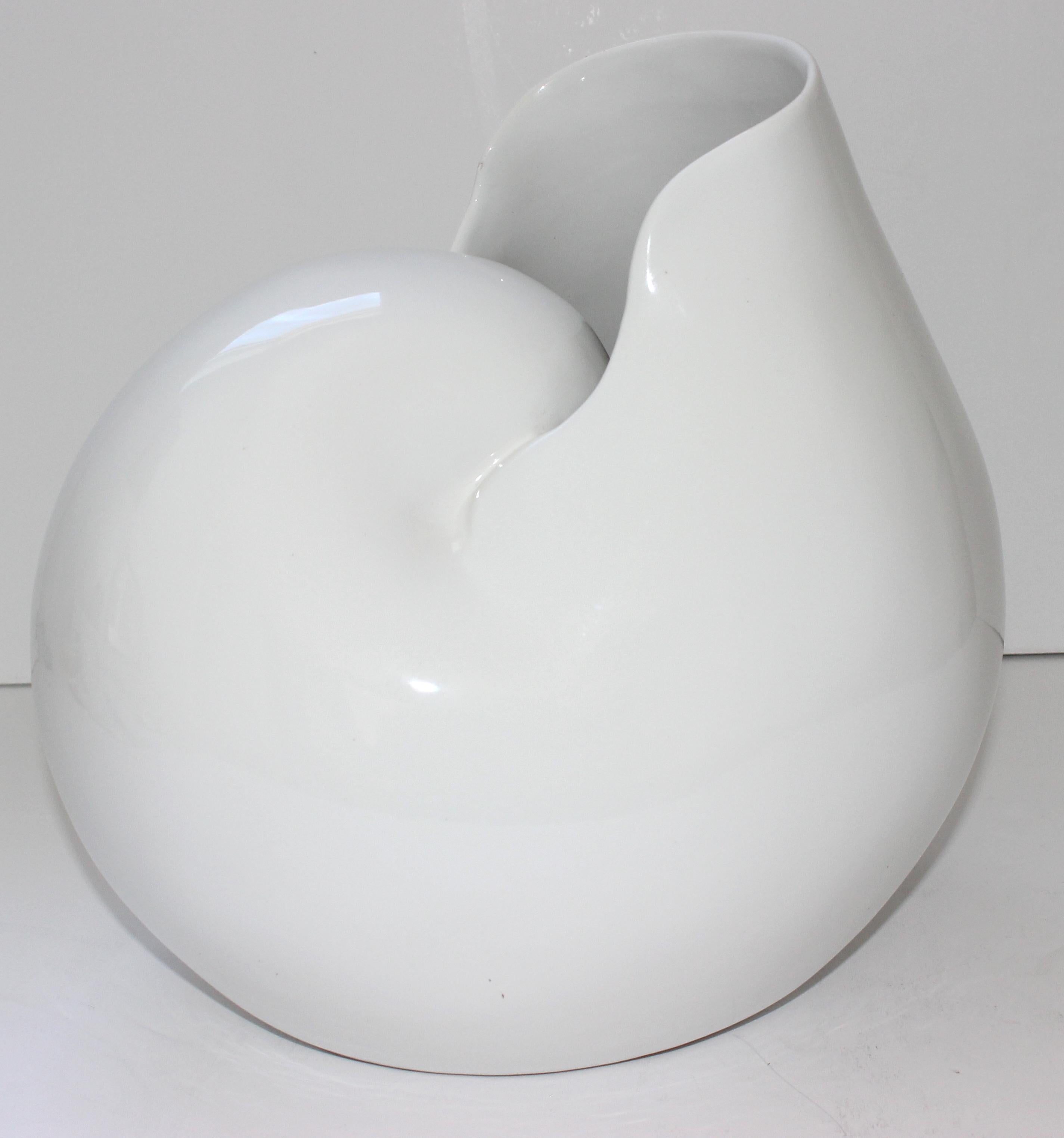 Italian Porcelain Seashell Vase For Sale