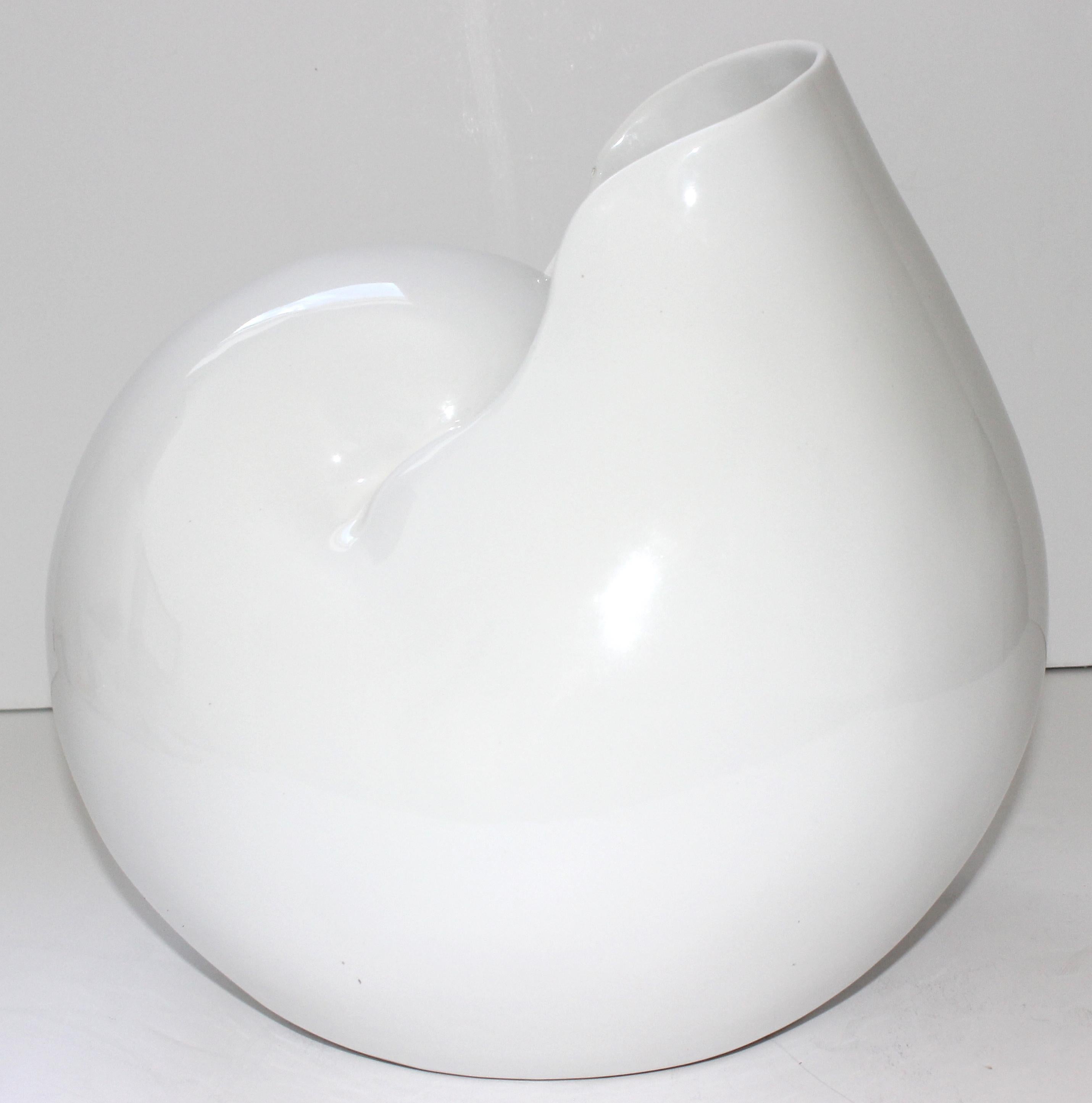 Molded Porcelain Seashell Vase For Sale