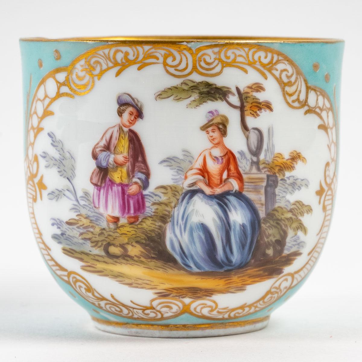 German Porcelain Service and Its Meissen Tray, 19th Century