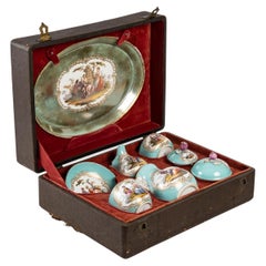 Antique Porcelain Service and Its Meissen Tray, 19th Century