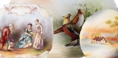 Porcelain - Serving dish; tray and two plates