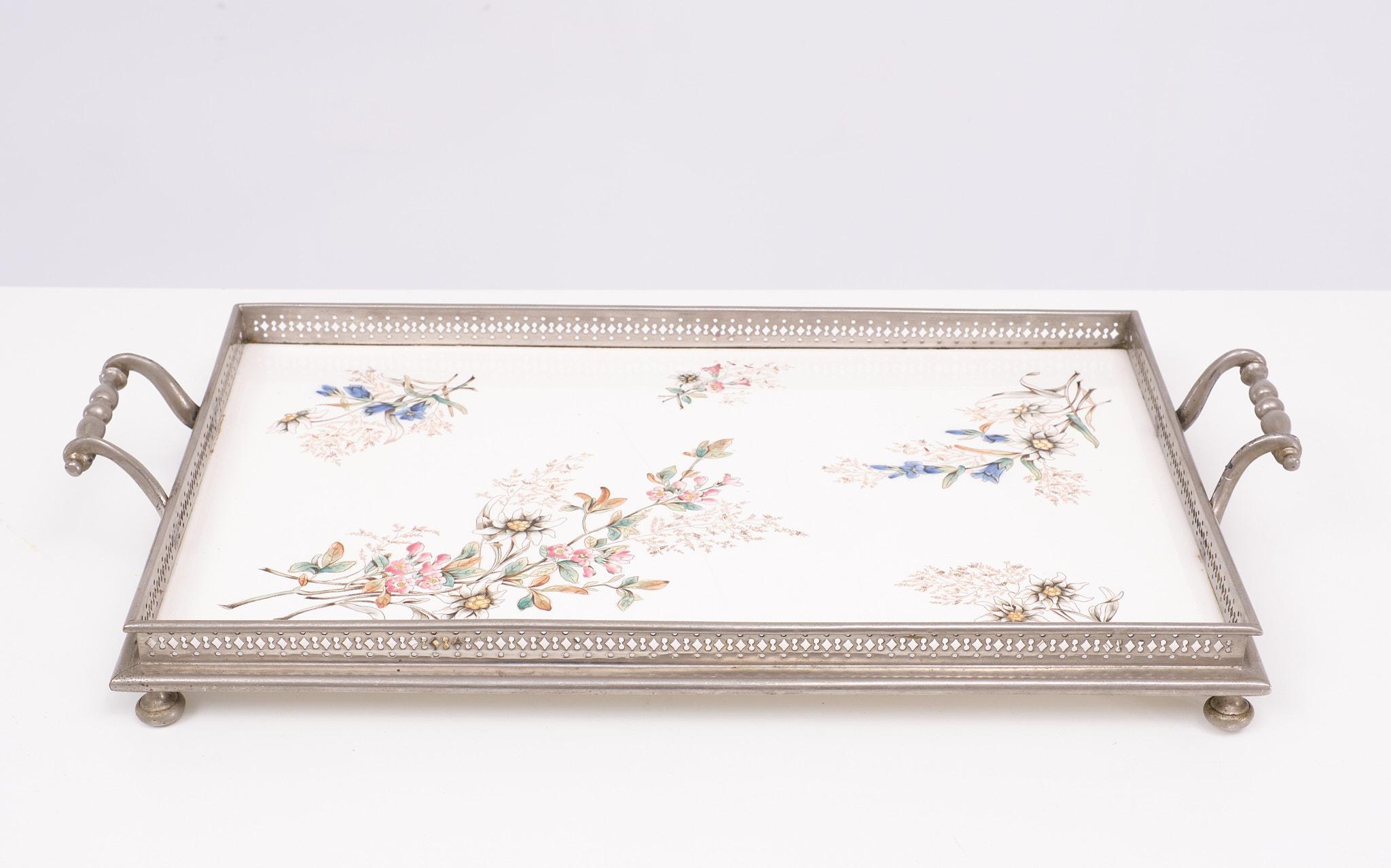 French Porcelain serving tray  France 1920s  For Sale