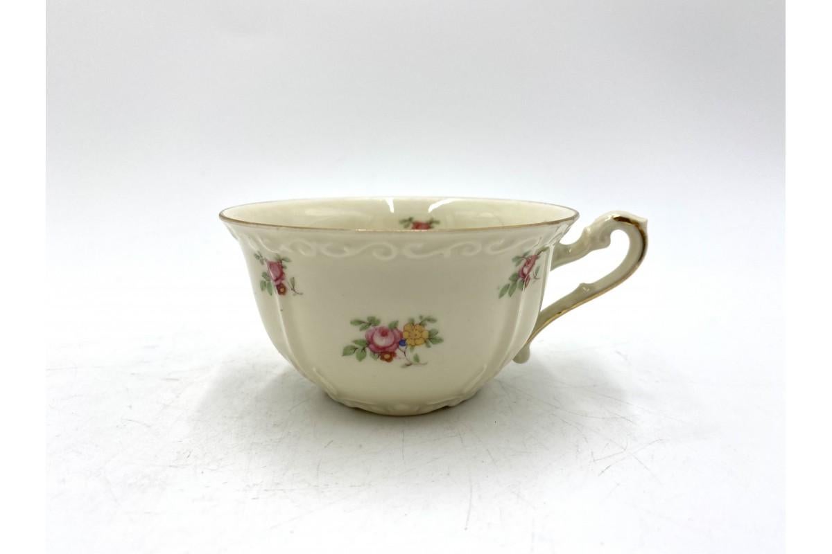 20th Century Porcelain set of breakfast cup with plates, Elfenbein Porzellan, Germany. For Sale