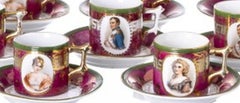 Porzellan – Set aus acht Kaffeetassen mit Untertassen – 19. Jahrhundert