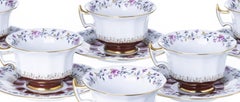 Porcelain - Set of six tea cups with saucers - Vista Alegre