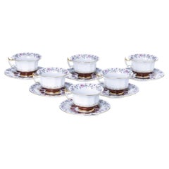 Porcelain - Set of six tea cups with saucers - Vista Alegre
