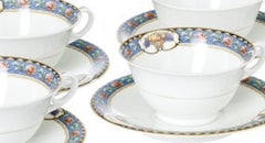Porcelain - Set of ten tea cups with saucers