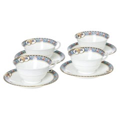 Porcelain - Set of ten tea cups with saucers