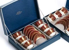 Porcelain - Set of twelve coffee cups and saucers - Royal Worcester