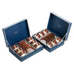 Porcelain - Set of twelve coffee cups and saucers - Royal Worcester