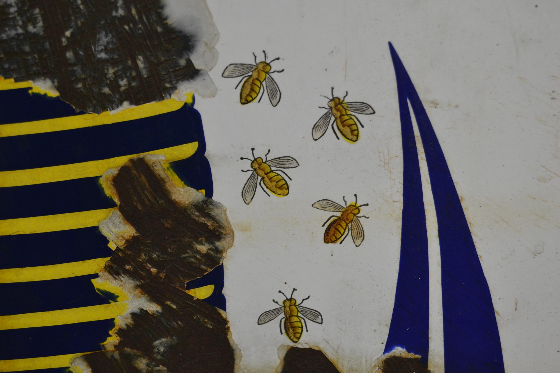 Porcelain Sign with Beehive and Bees, 1946, Belgium 1