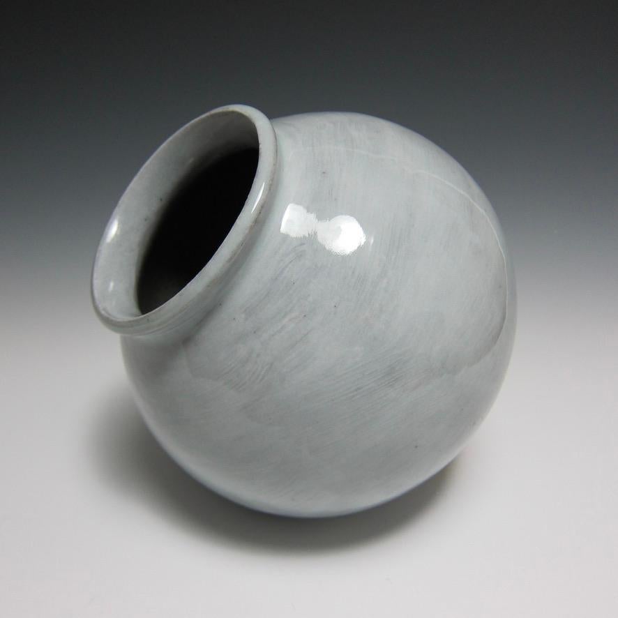 American Porcelain Slipped Moon Jar by Jason Fox For Sale
