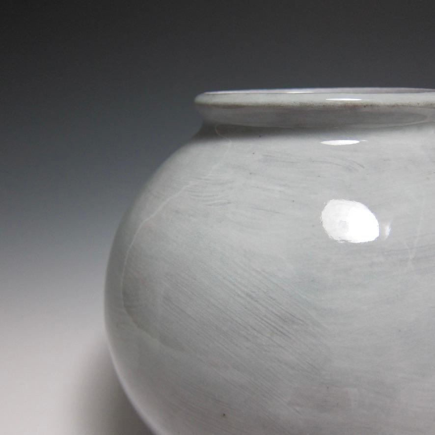 Fired Porcelain Slipped Moon Jar by Jason Fox For Sale