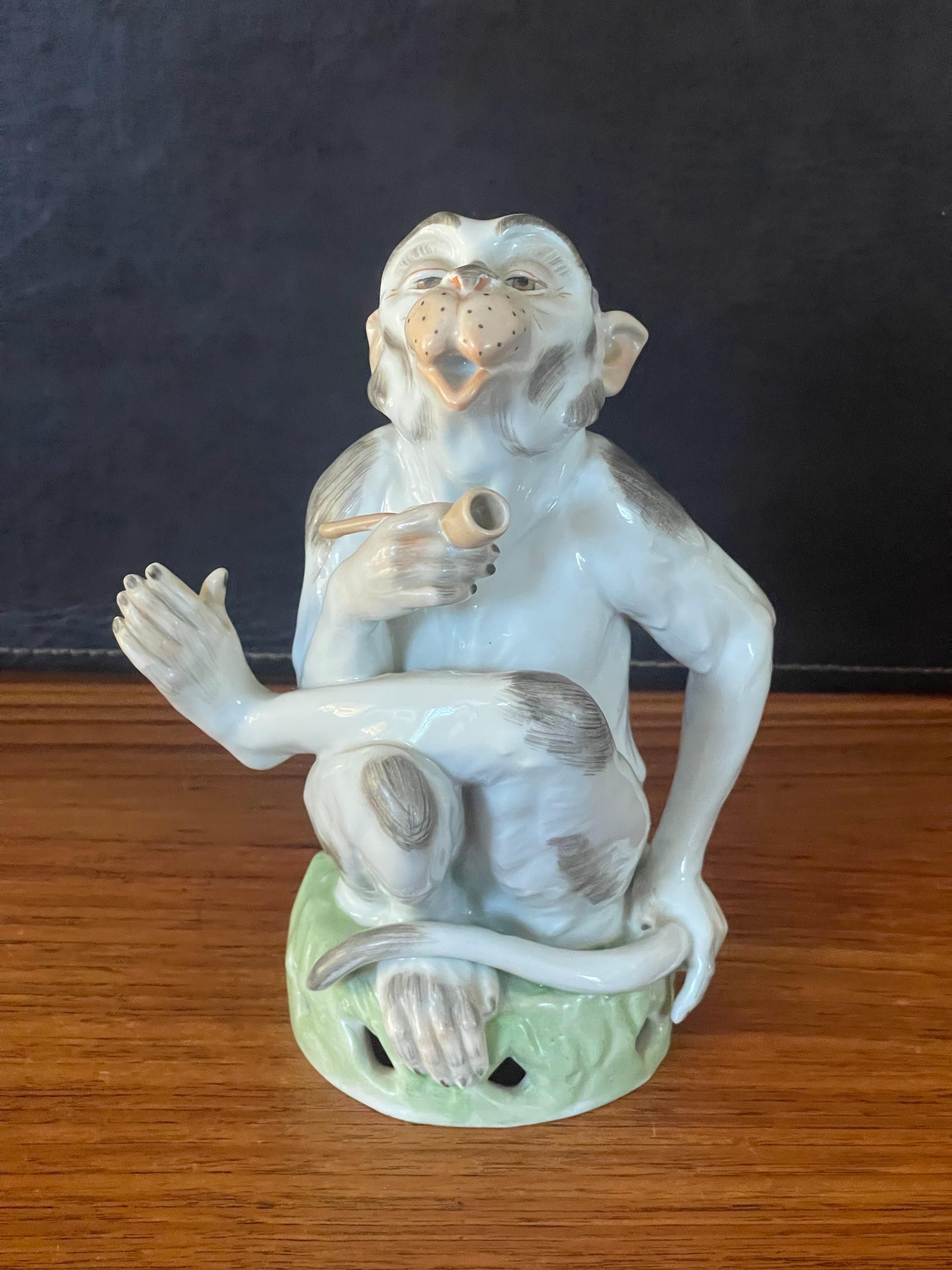 ceramic smoking monkey