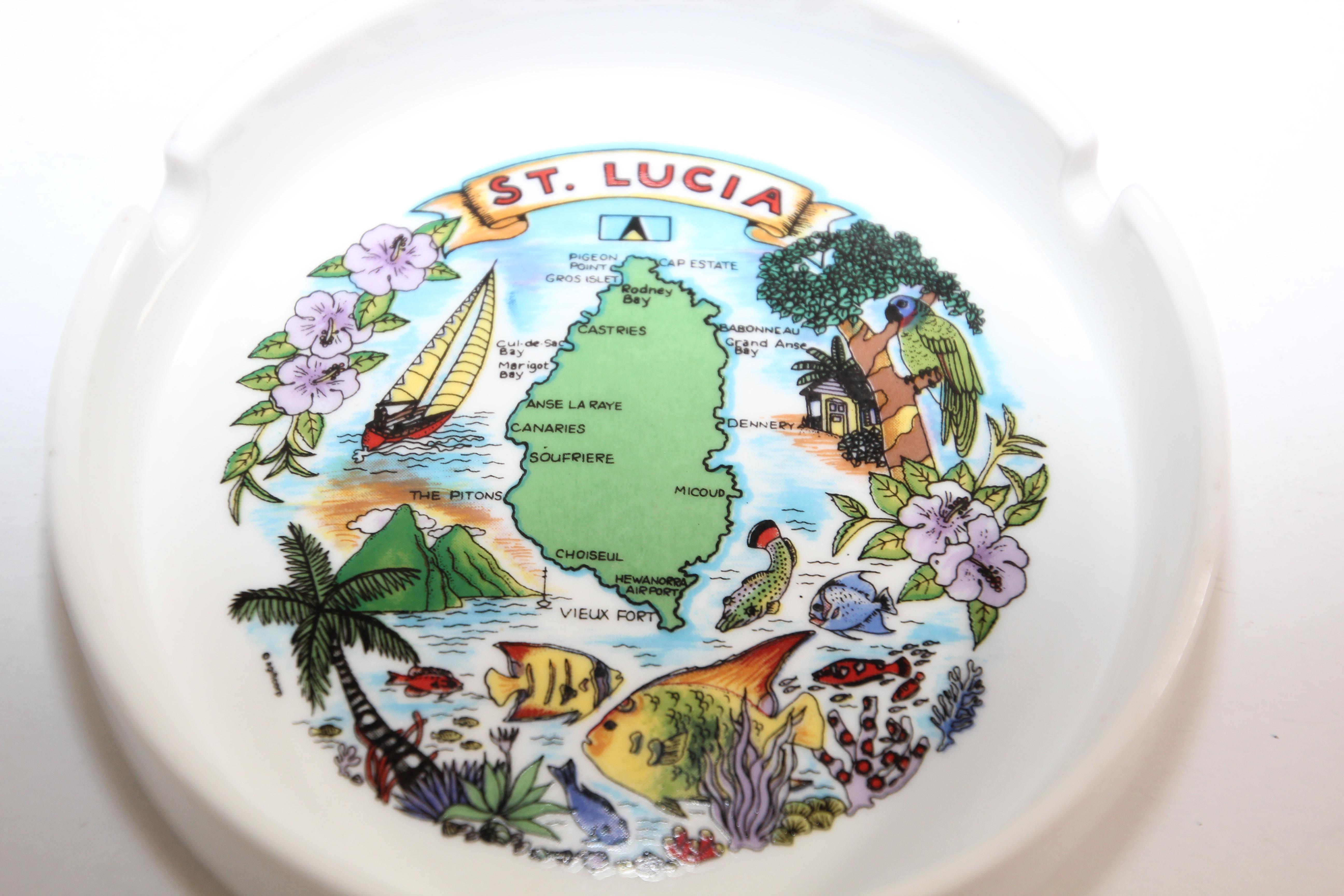 Porcelain St Lucia Collector Travel Ashtray Vide Poche 2