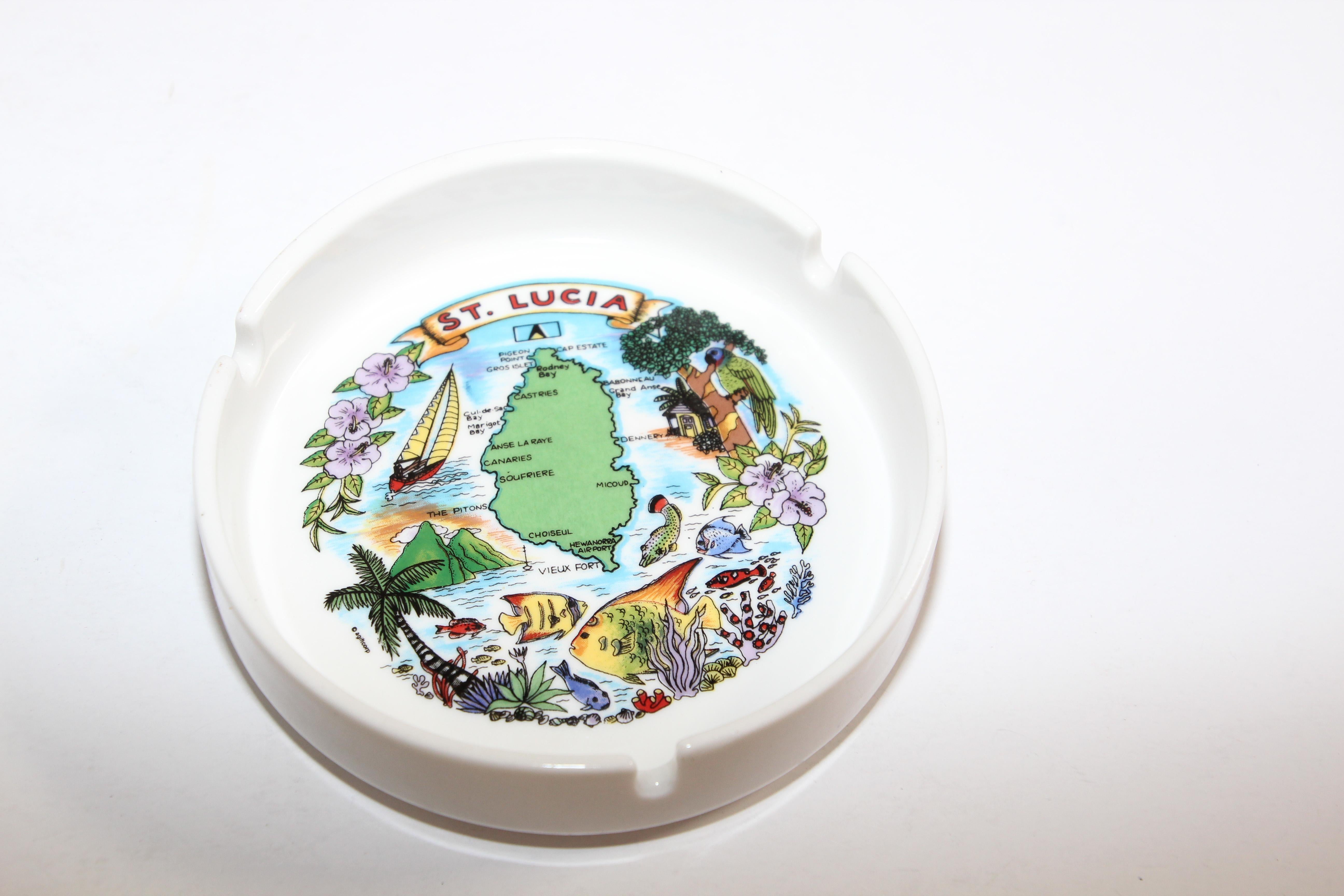 Porcelain St Lucia Collector Travel Ashtray Vide Poche 3